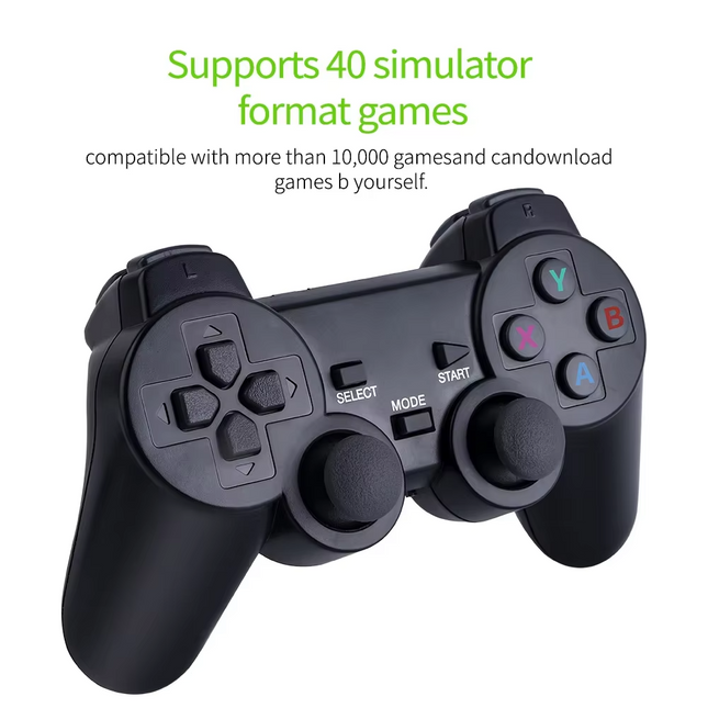 Portable Game Stick M8 4K HD With 2 Wireless Game-pad Joystick Controller with video games