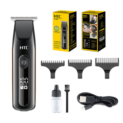 HTC AT-508 Hair Clipper Lithium Battery Travel Hair Trimmer with Digital Display Multi Fittings
