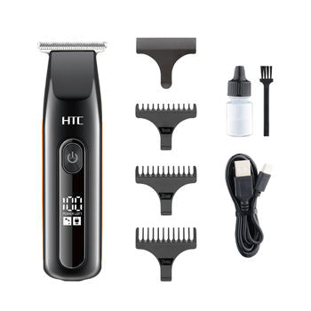HTC AT-508 Hair Clipper Lithium Battery Travel Hair Trimmer with Digital Display Multi Fittings