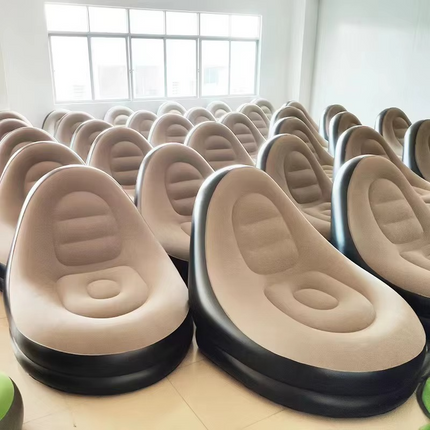Inflatable Air Sofa Portable Lounger Single Outdoor Lazy Air Sofa with Footstool