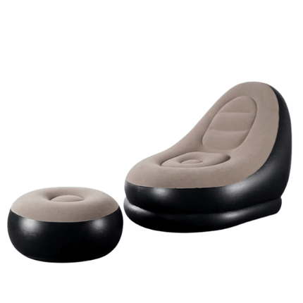 Inflatable Air Sofa Portable Lounger Single Outdoor Lazy Air Sofa with Footstool