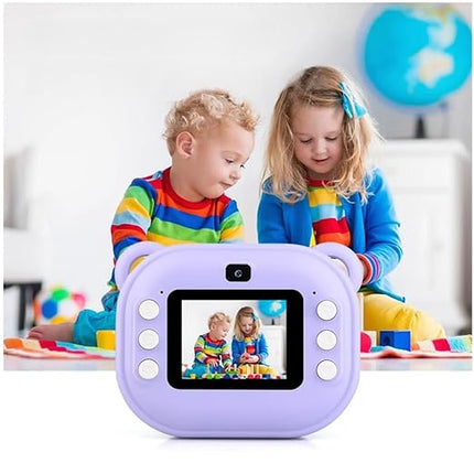 Kids Instant Print Mini Camera Digital HD Photo & Video with Games Fun Toy for Boys & Girls Ages 4-18  Includes 2 Print Rolls (Blue)
