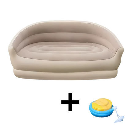 Inflatable PVC Sofa Outdoor Thickened Foldable Camping Backrest Recliner Double Sofa