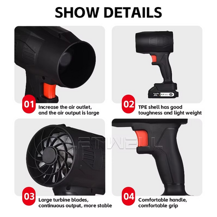 Mini Turbo Violent Jet Fan Air Duster Compressed Air Blower Adjustable Speed Rechargeable