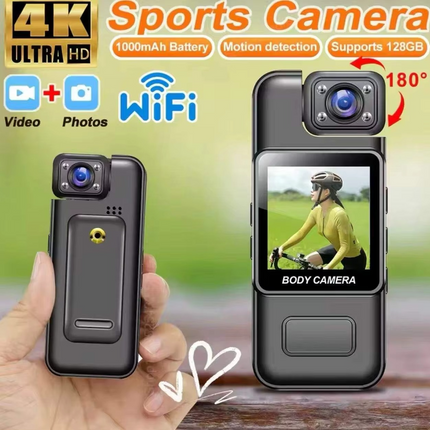 OEM Mini Body Camera Color Display 4K Resolution Sports Cam 128Gb