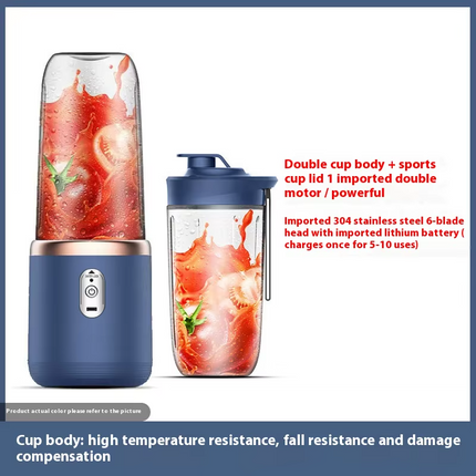 Small Portable Stainless Steel Cup Juice Blender Juicer Multifunctional USB Charging