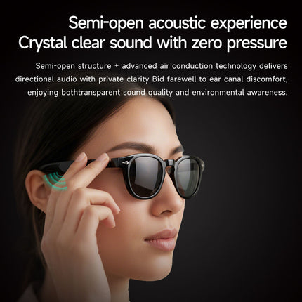 Smart Glasses With App Control Black Lens Ai Glasses Magnetic Charging Smart Glasses model