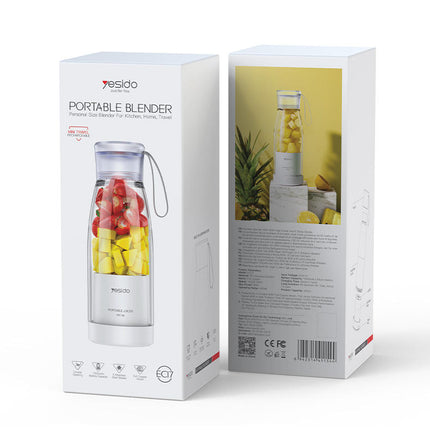 Portable Blender Juicer Ultra Light 6 Steel Knives 1500mAh Battery Two Mouth Design