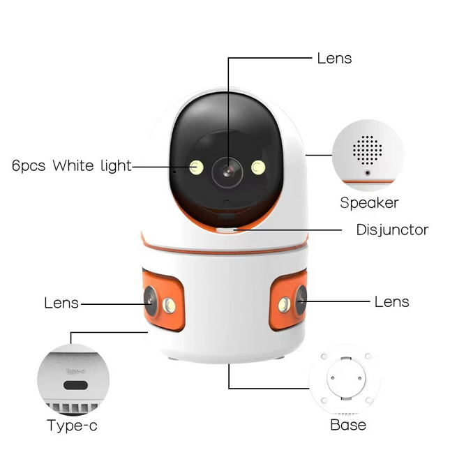V380 WiFi Camera Home Security Indoor 2MP Pan Tilt App Control with IR Night Vision