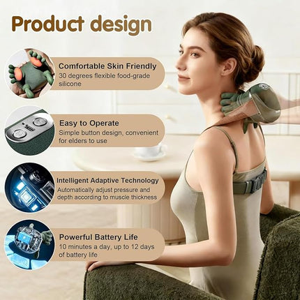 Neck and Shoulder Massager with Hands for Cervical Pain Precision Scalp Massage I Portable Massager