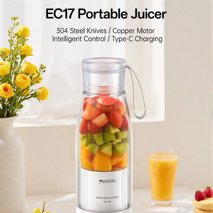 Portable Blender Juicer Ultra Light 6 Steel Knives 1500mAh Battery Two Mouth Design