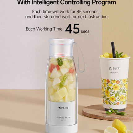 Portable Blender Juicer Ultra Light 6 Steel Knives 1500mAh Battery Two Mouth Design